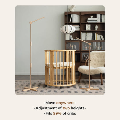 Crib Mobile Arm Wooden Floorstanding - 61 Inches Mobile Arm for Crib|Movable Baby Mobile
