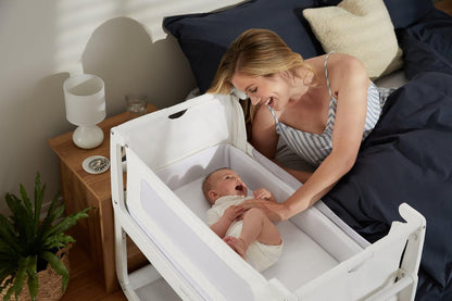 SnuzPod 4 Rocking Baby Bassinet Bedside Sleeper - Lightweight, Portable Bedside Bassinet, Lift Off