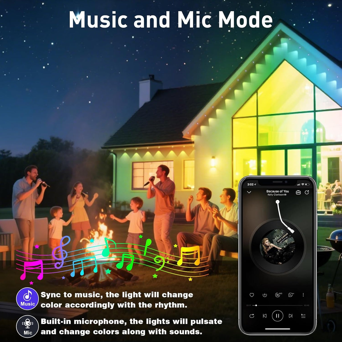 100ft Permanent Outdoor Lights,for House Roof, Christmas, Holiday, Party, Daily Lighting, IP67