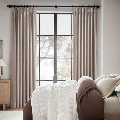 Extra Long 132 Inches Blackout Curtains for High Ceiling Living Room Large Window Pinch Pleated