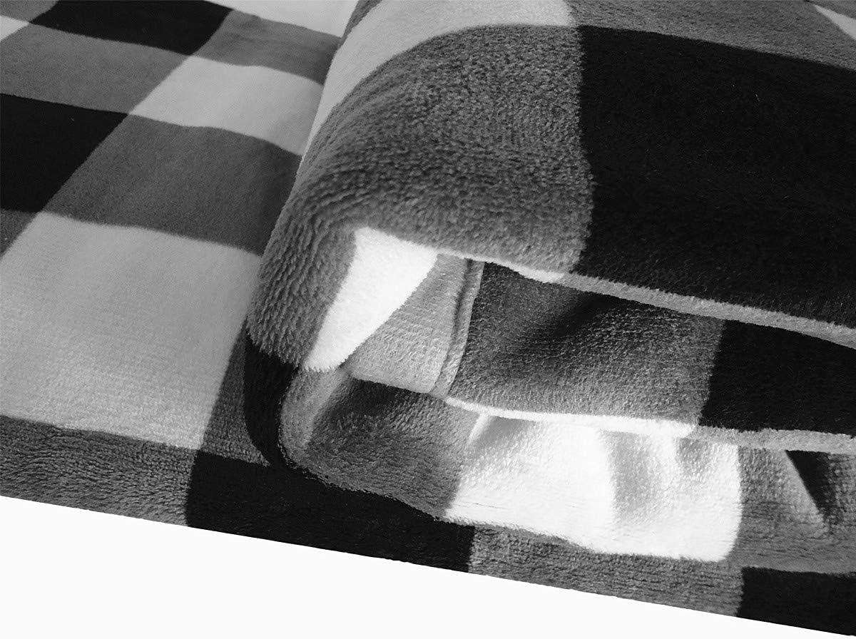 UKELER Buffalo Check/Plaid Throw Blanket 60''×50'' for Couch- Ultra Soft Plush Flannel Fleece
