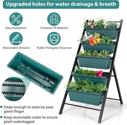 S AFSTAR 5-Tier Vertical Garden Planter, 5-Layer Raised Garden Bed with 5 Detachable Planter Boxes