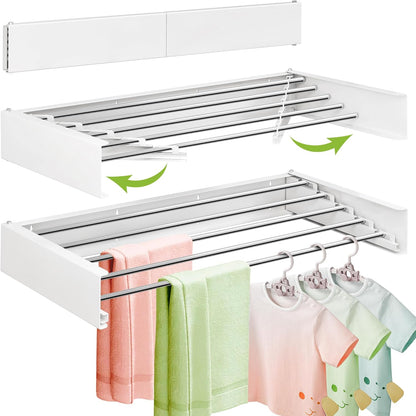 Wall Mounted Clothes Drying Rack 32 inches,Foldbale Laundry Drying Rack Wall Mount,Drying Rack
