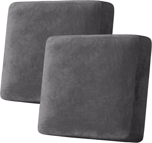 H.VERSAILTEX Velvet Stretch Couch Cushion Cover Plush Cushion Slipcover for Chair Loveseat Sofa