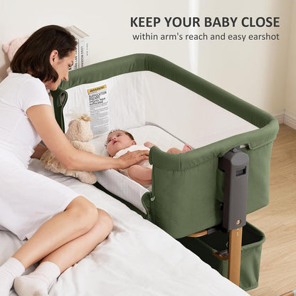 3 in 1 Baby Bassinet, Rocking Bassinet, Bedside Bassinet, 6-Height Adjustable, Bassinet Bedside