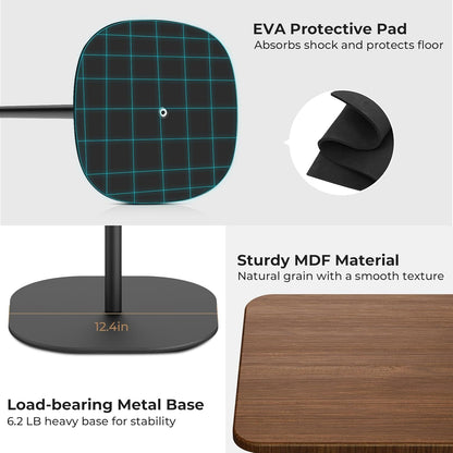 Portable Laptop Floor Stand, Bedside/Sofa Table with Height Adjustable 18''~47'', Stylish Movable