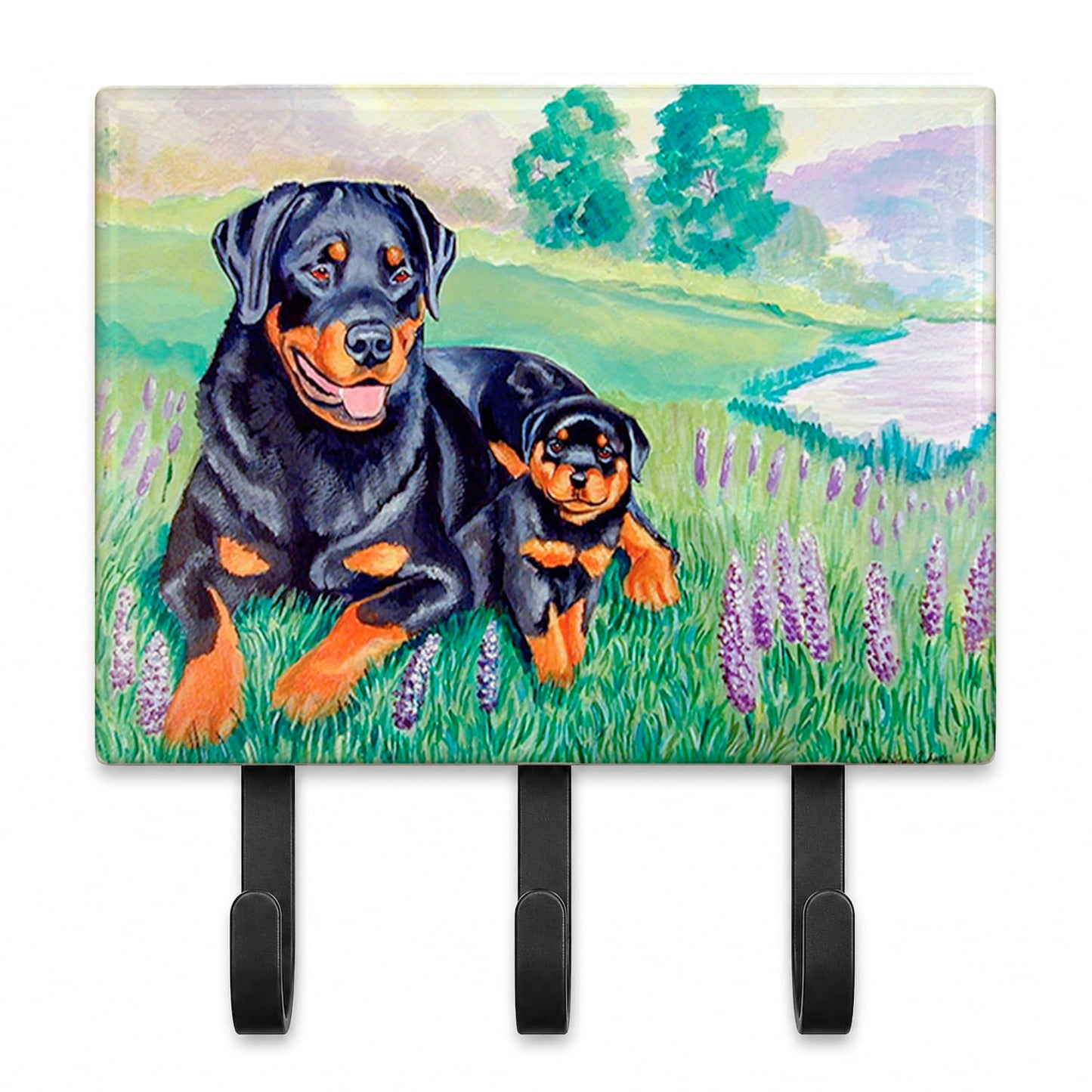 Caroline's Treasures 7141TH68 Rottweiler Leash or Key Holder, Wall Hooks, Key Hooks Holder, Coat