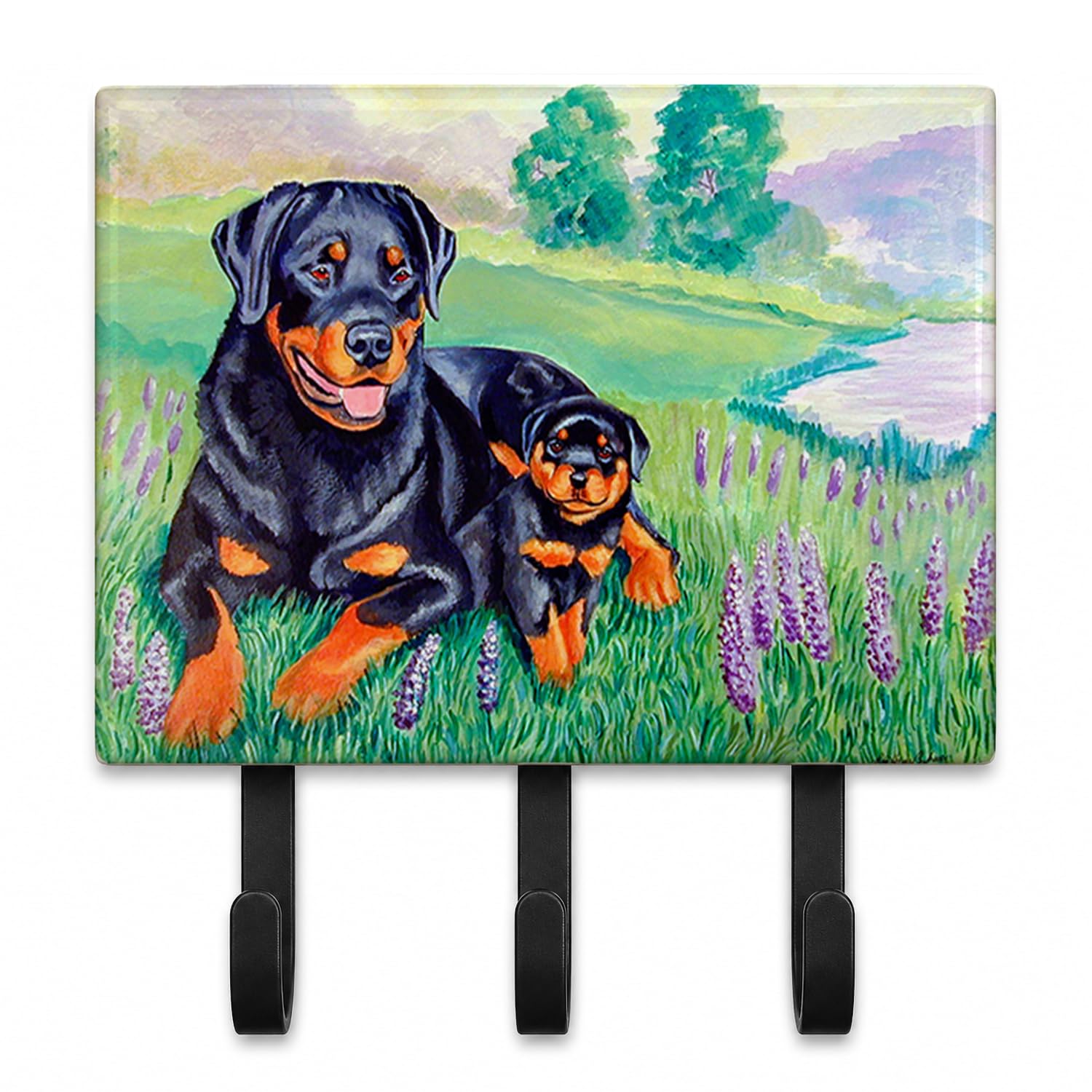 Caroline's Treasures 7141TH68 Rottweiler Leash or Key Holder, Wall Hooks, Key Hooks Holder, Coat