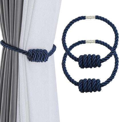 Fenghuangwu 2Pack Magnetic Curtain Tiebacks – Bohemian Style Handmade Woven Tie-Backs for