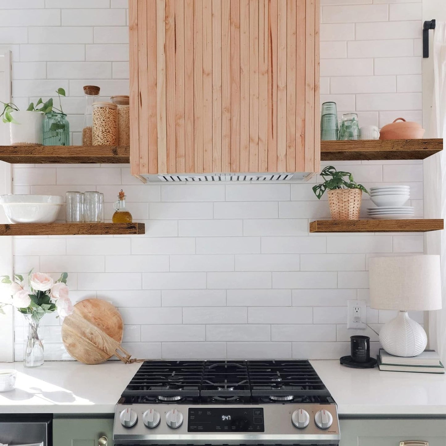 QEEIG Floating Shelves for Wall Bathroom Shelf Bedroom Kitchen Living Room Farmhouse Small Book