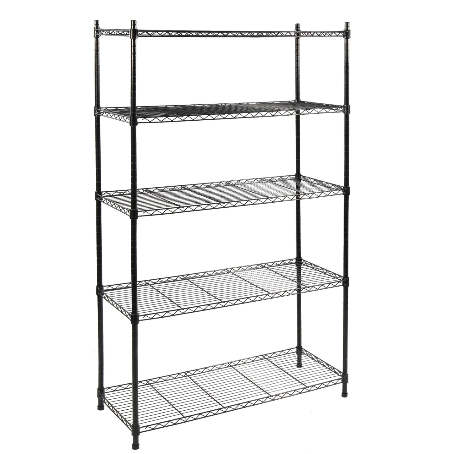 Elevon 5-Tier Storage Shelves, Adjustable Metal Wire Shelving Unit with Leveling Feet Heavy Duty