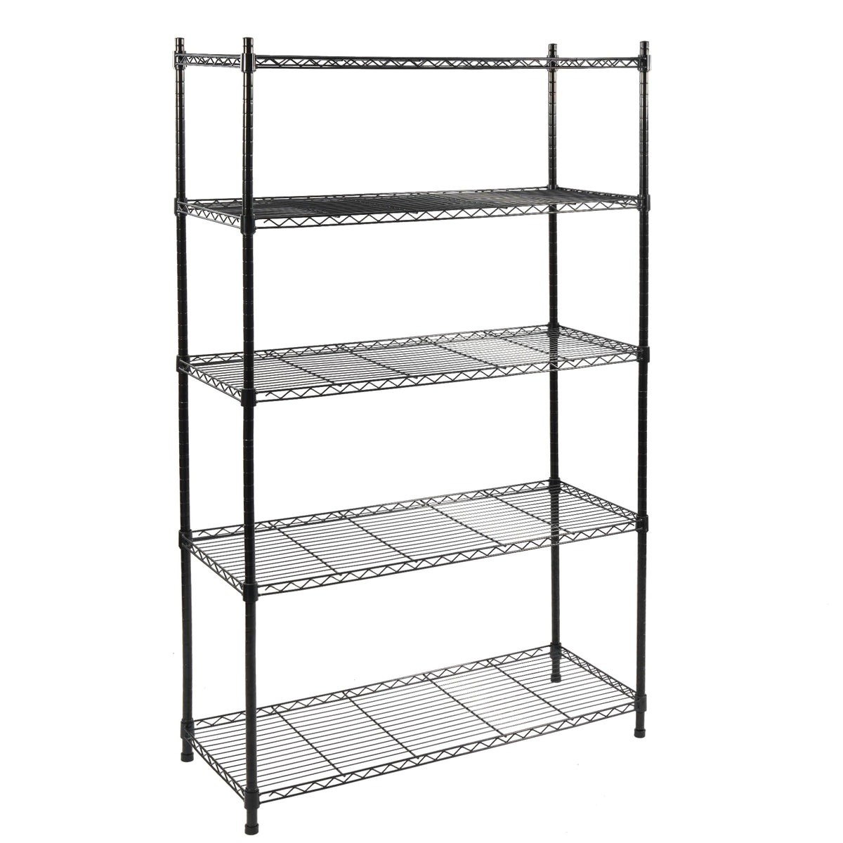 Elevon 5-Tier Storage Shelves, Adjustable Metal Wire Shelving Unit with Leveling Feet Heavy Duty