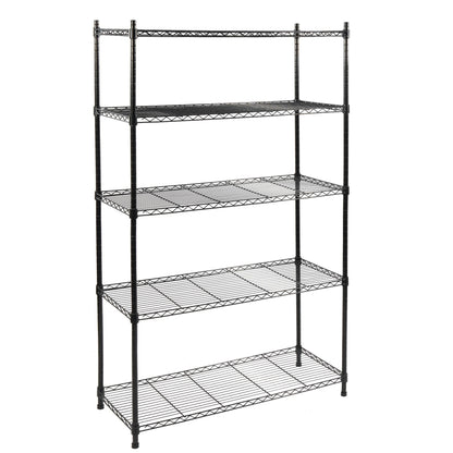 Elevon 5-Tier Storage Shelves, Adjustable Metal Wire Shelving Unit with Leveling Feet Heavy Duty