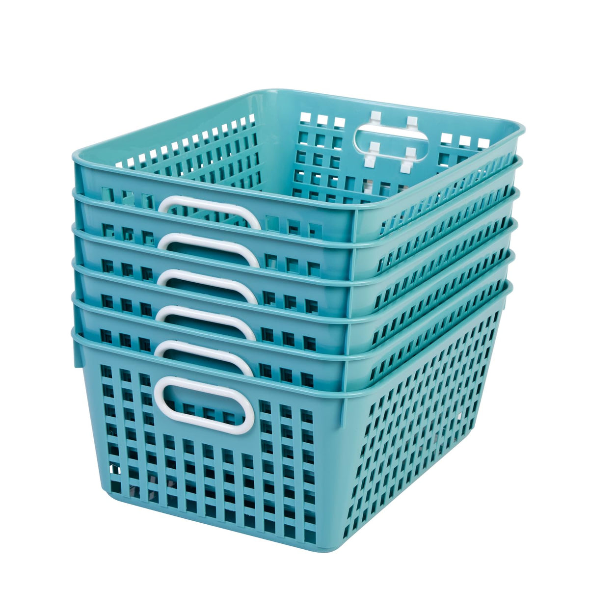 Really Good Stuff Large Plastic Book Baskets, 13.25" by 10" by 5.5"-12-Pack