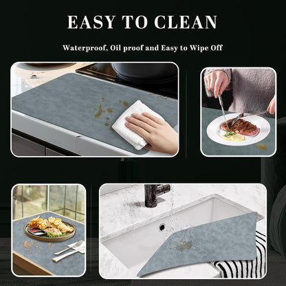 BLESWIN Faux Leather Placemats, PU Dining Table, Waterproof and Oil Resistant Easy to Clean, Heat