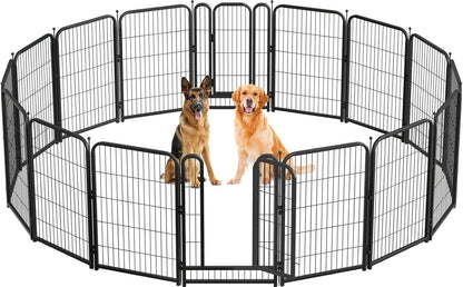 Metal Dog Playpen, 40 Inch Height 16 Panels, Large Dog Fence for Large/Medium/Small Dogs Indoor &