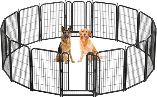 Metal Dog Playpen, 40 Inch Height 16 Panels, Large Dog Fence for Large/Medium/Small Dogs Indoor &