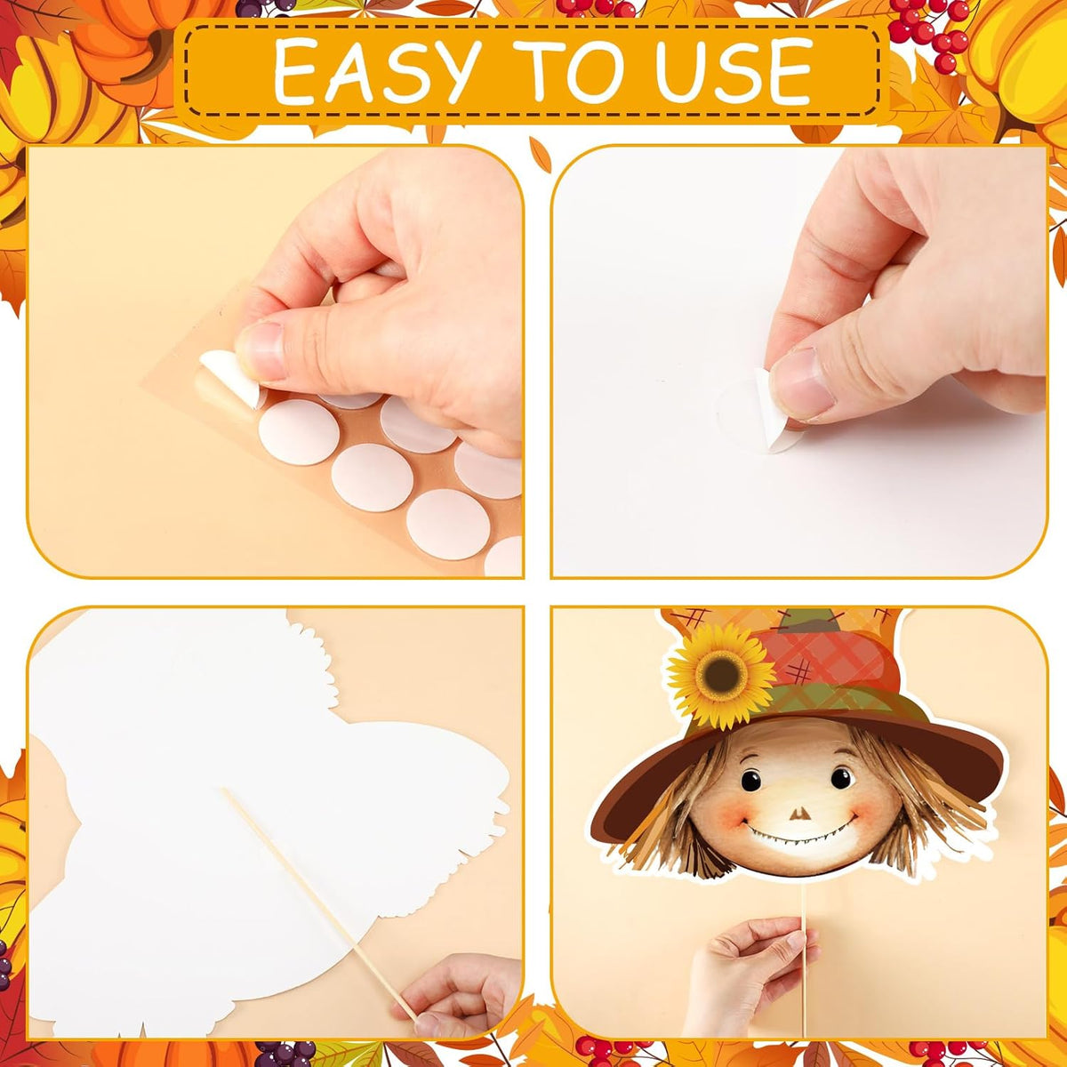 Scarecrow Fall Tree Topper Autumn Harvest Farmhouse Decorative Tree Treetops Head Hands and Legs