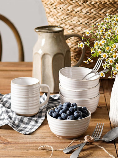 LE TAUCI Small Bowls 10 oz, Ice Cream Bowl, Ceramic Stoneware Bowl, Bowls Set for Dessert, Fruits