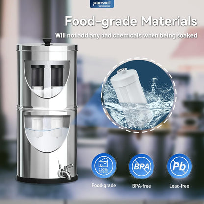 Purewell FL-2 White 5-Stage Fluoride Purification Elements, Replacement for Berkey® PF-2® Fluoride