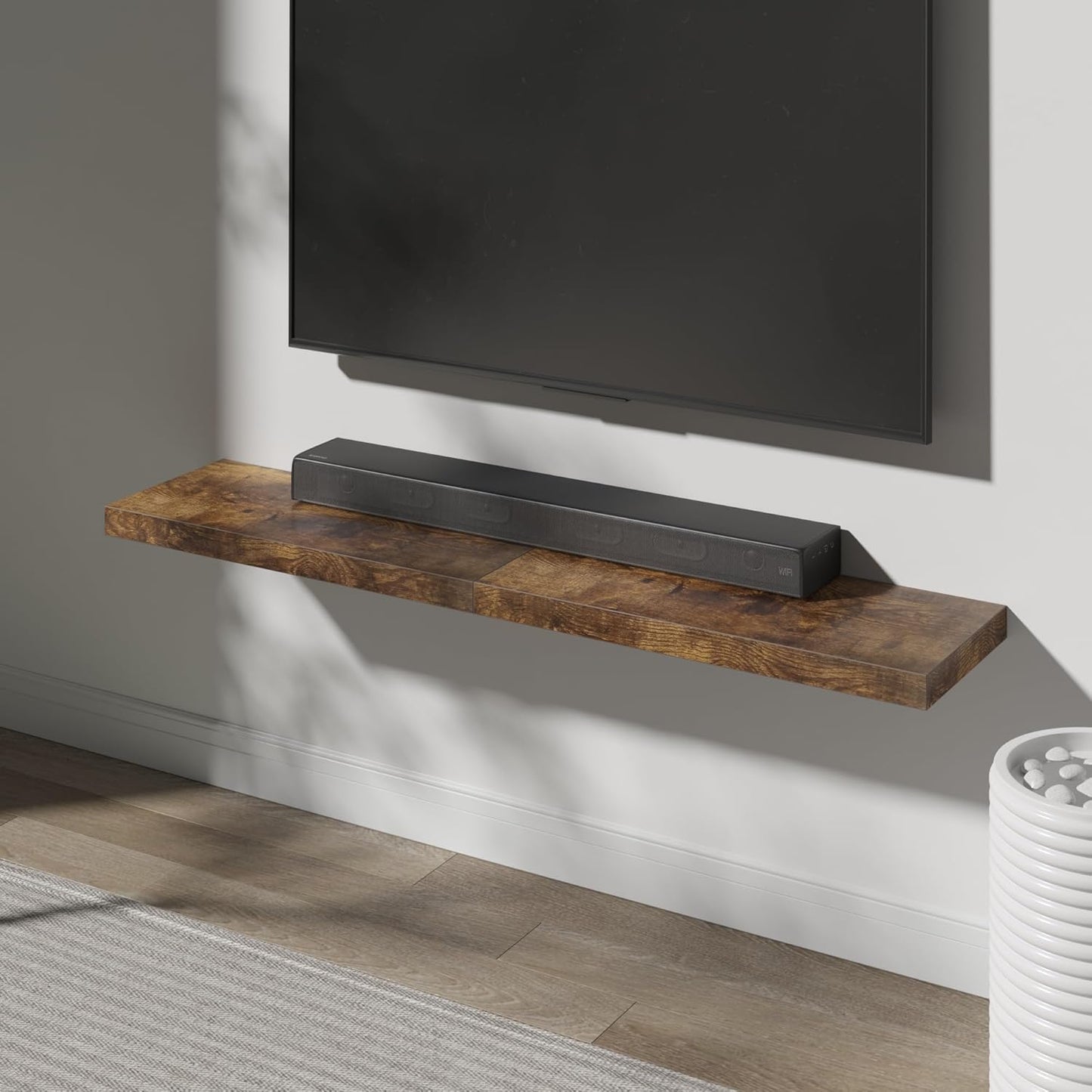 Floating Shelf, Set of 2 Wall Shelf, 24 in W x 12.75 in D x 2 in H Wooden Floating Wall Shelf with