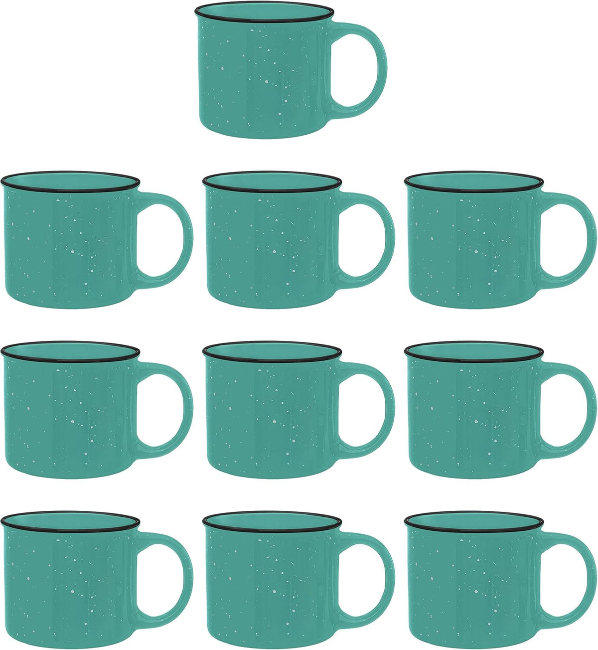 DISCOUNT PROMOS Ceramic Campfire Coffee Mugs 13 oz. Set of 10, Bulk Pack - Perfect for Tea