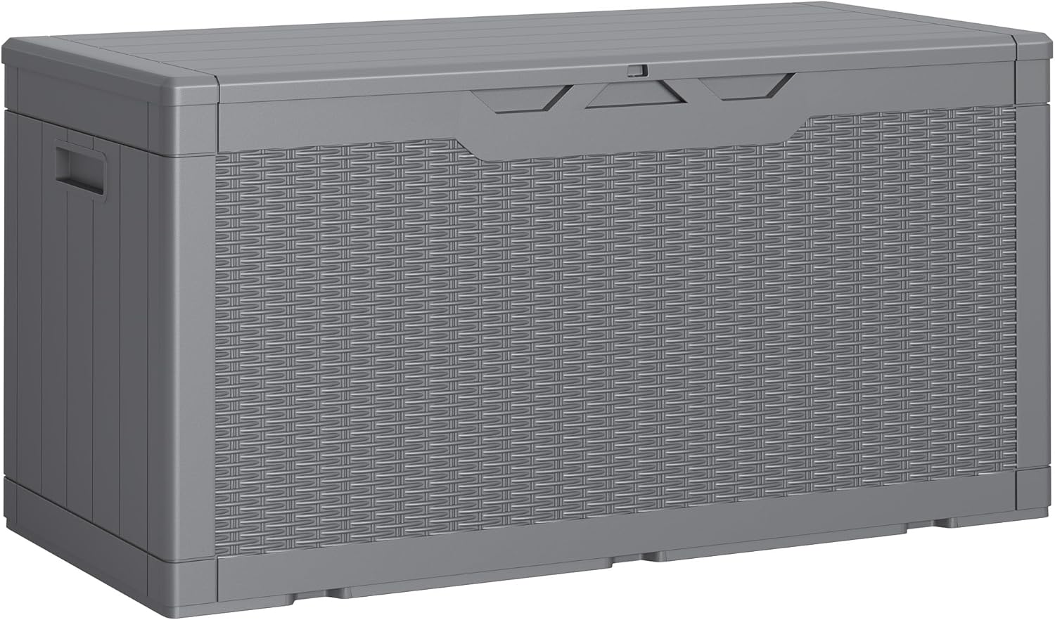 Greesum 100 Gallon Resin Deck Box Lockable Large Outdoor Storage Boxes for Garden Tools, Patio