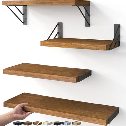 BAYKA Floating Shelves for Wall, Book Shelf for Bedroom, Wall Decor Shelves for Living Room