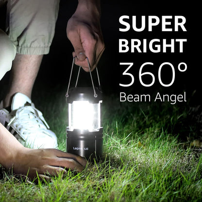 Lepro LED Camping Lanterns Battery Powered, Collapsible, IPX4 Water Resistant, Outdoor Portable
