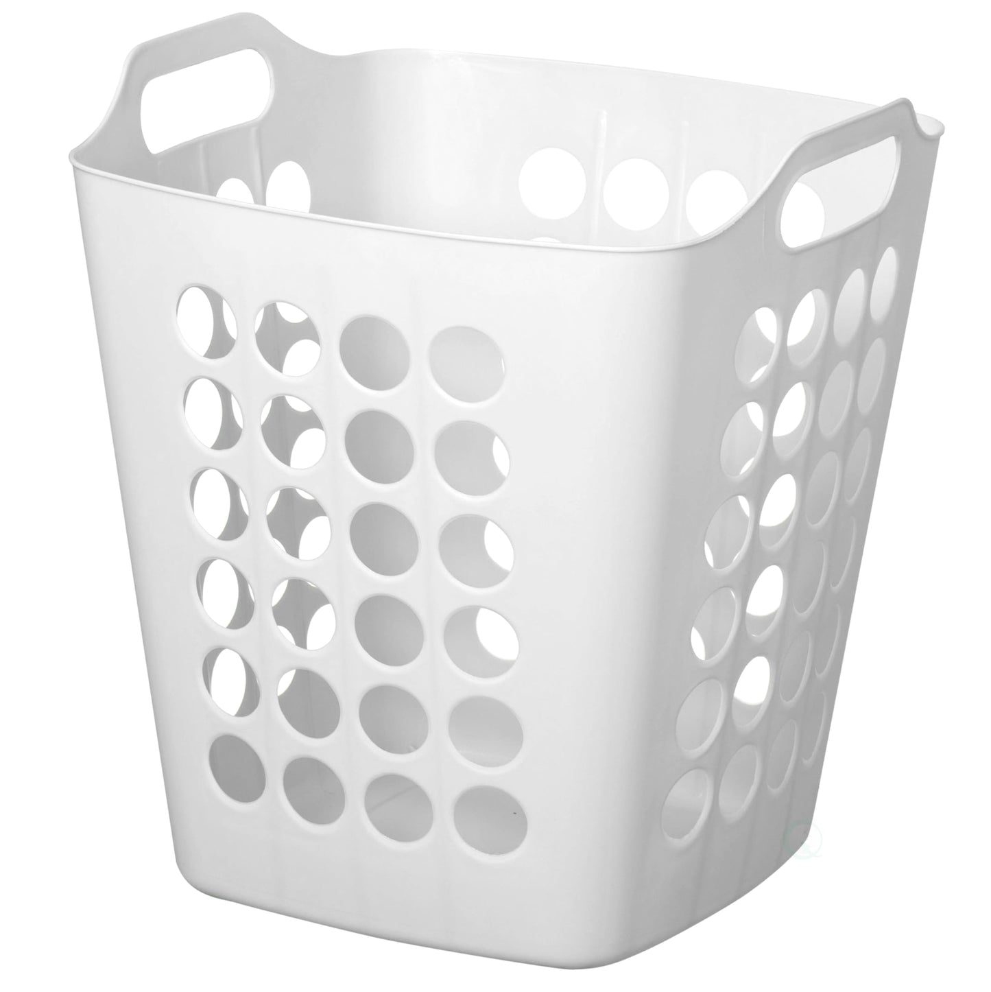 Flexible Plastic Laundry Basket - Square Storage Hamper with Side Handles for Easy Carrying