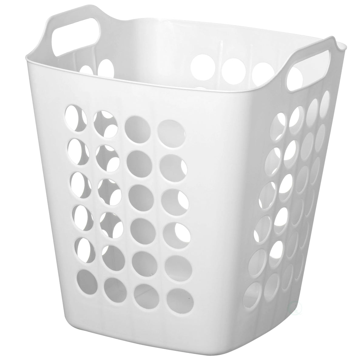 Flexible Plastic Laundry Basket - Square Storage Hamper with Side Handles for Easy Carrying