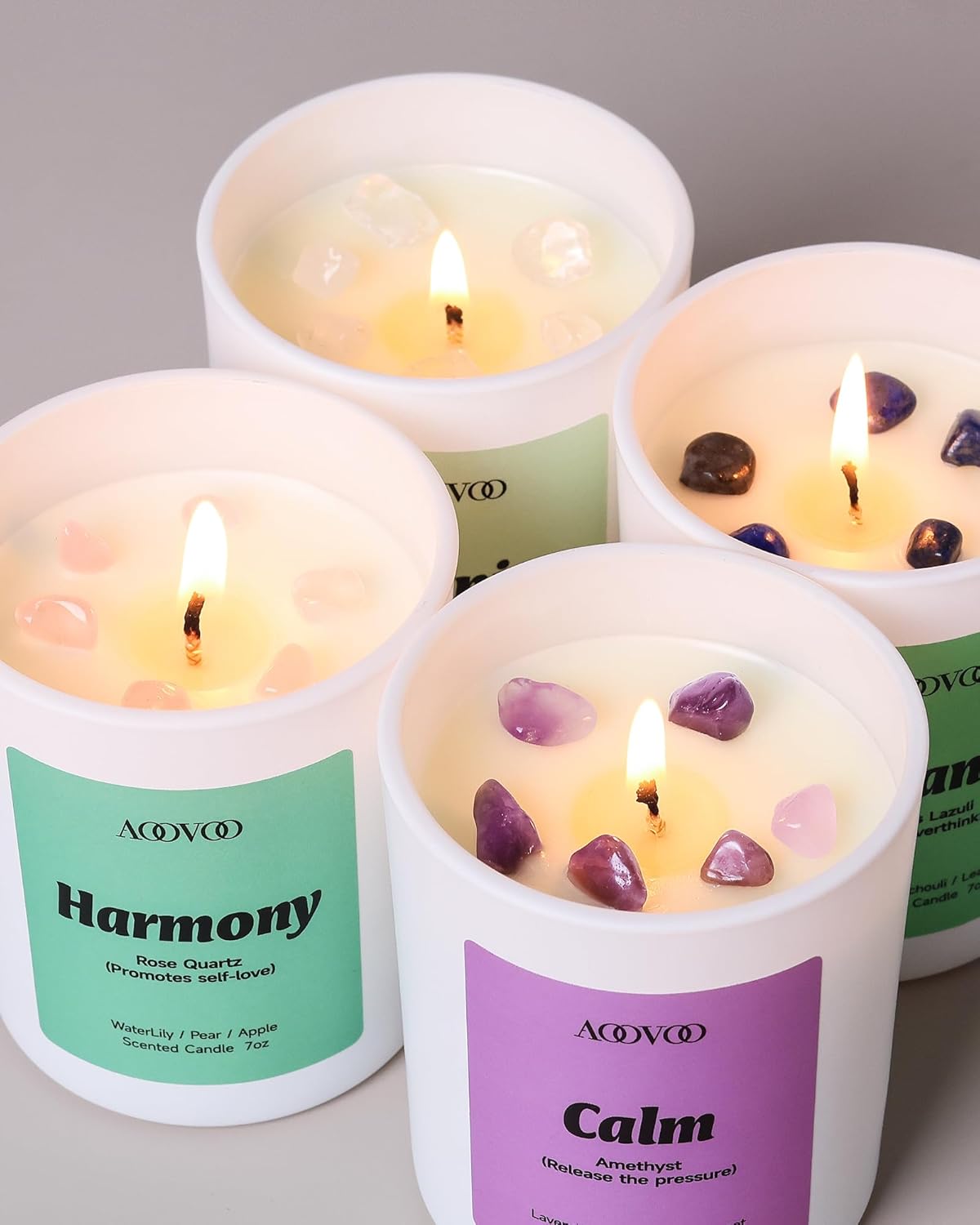 AOOVOO Calm Candles Set for Women - 4 Pack Candles for Home Scented, 28 oz 200 Hour Burn
