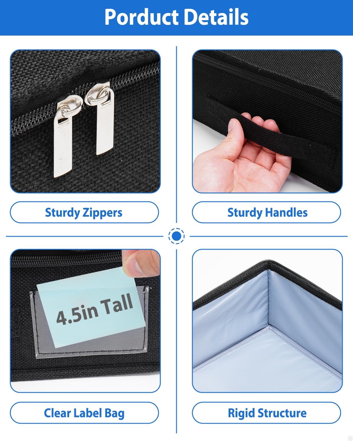 Under Bed Storage Containers, Low Profile Underbed Storage Bin 4.5 Inches Tall Clothes Storage