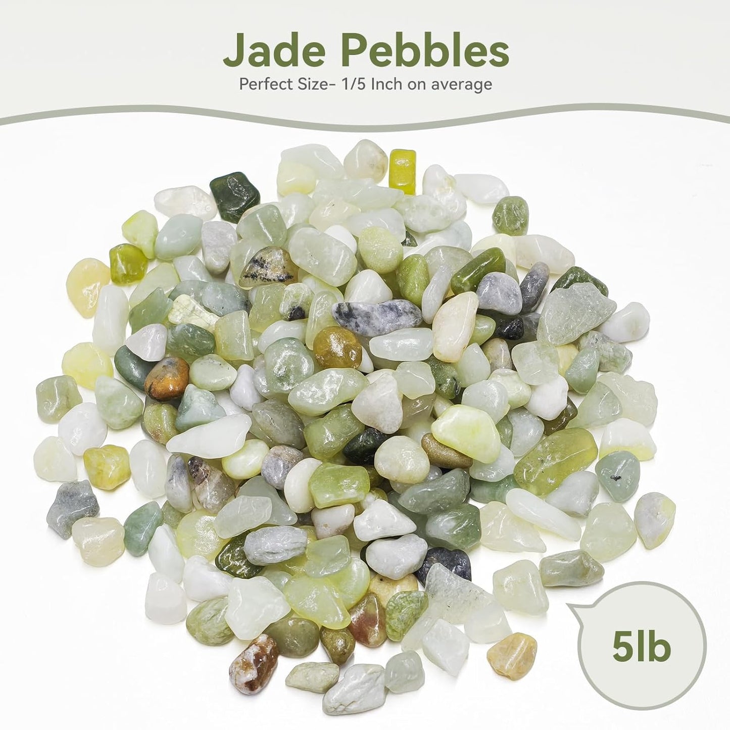 5LB Succulent and Cactus Pebbles, 1/5 Inch Jade Pebbles for Indoor Plants, Decorative Gravel for