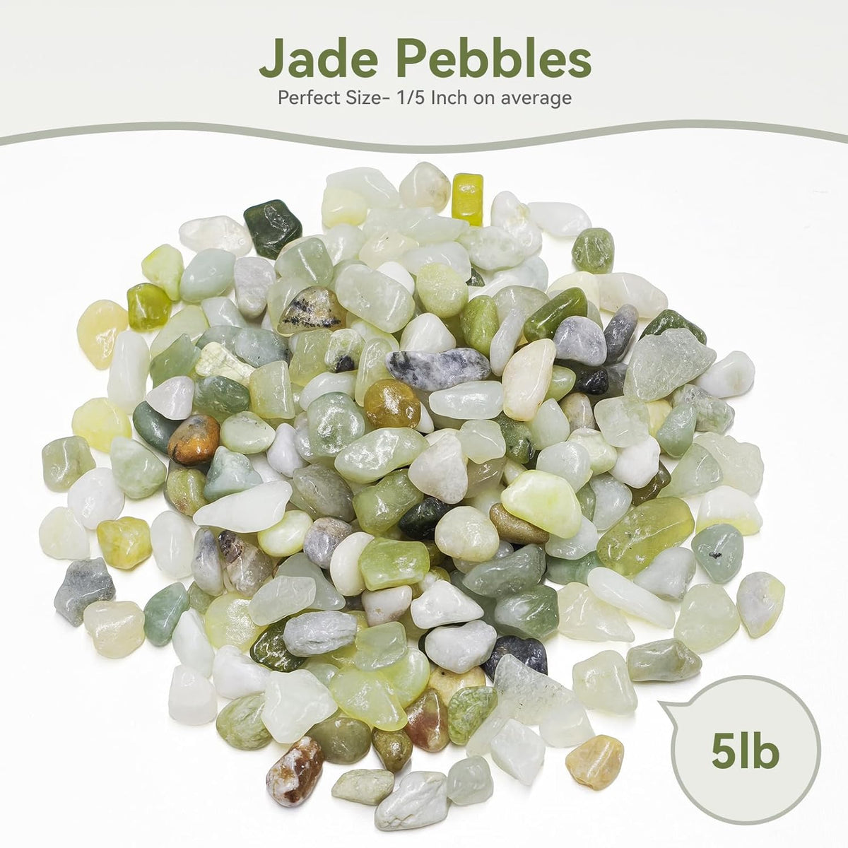 5LB Succulent and Cactus Pebbles, 1/5 Inch Jade Pebbles for Indoor Plants, Decorative Gravel for
