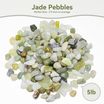 5LB Succulent and Cactus Pebbles, 1/5 Inch Jade Pebbles for Indoor Plants, Decorative Gravel for