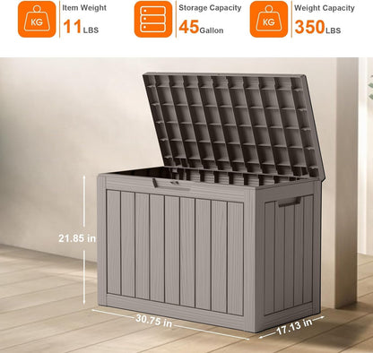 DRATO 45 Gallon Deck Box, Outdoor Storage Box for Patio Furniture, Patio Cushions, Gardening Tools