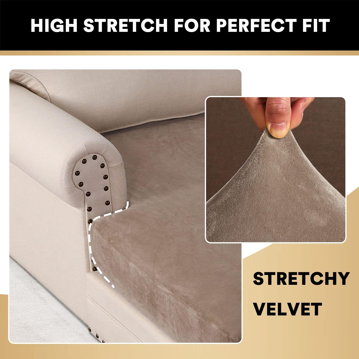 PrinceDeco Sectional Couch Covers Velvet Couch Cover for Dogs Washable L Shaped Couch Cover 1 Piece