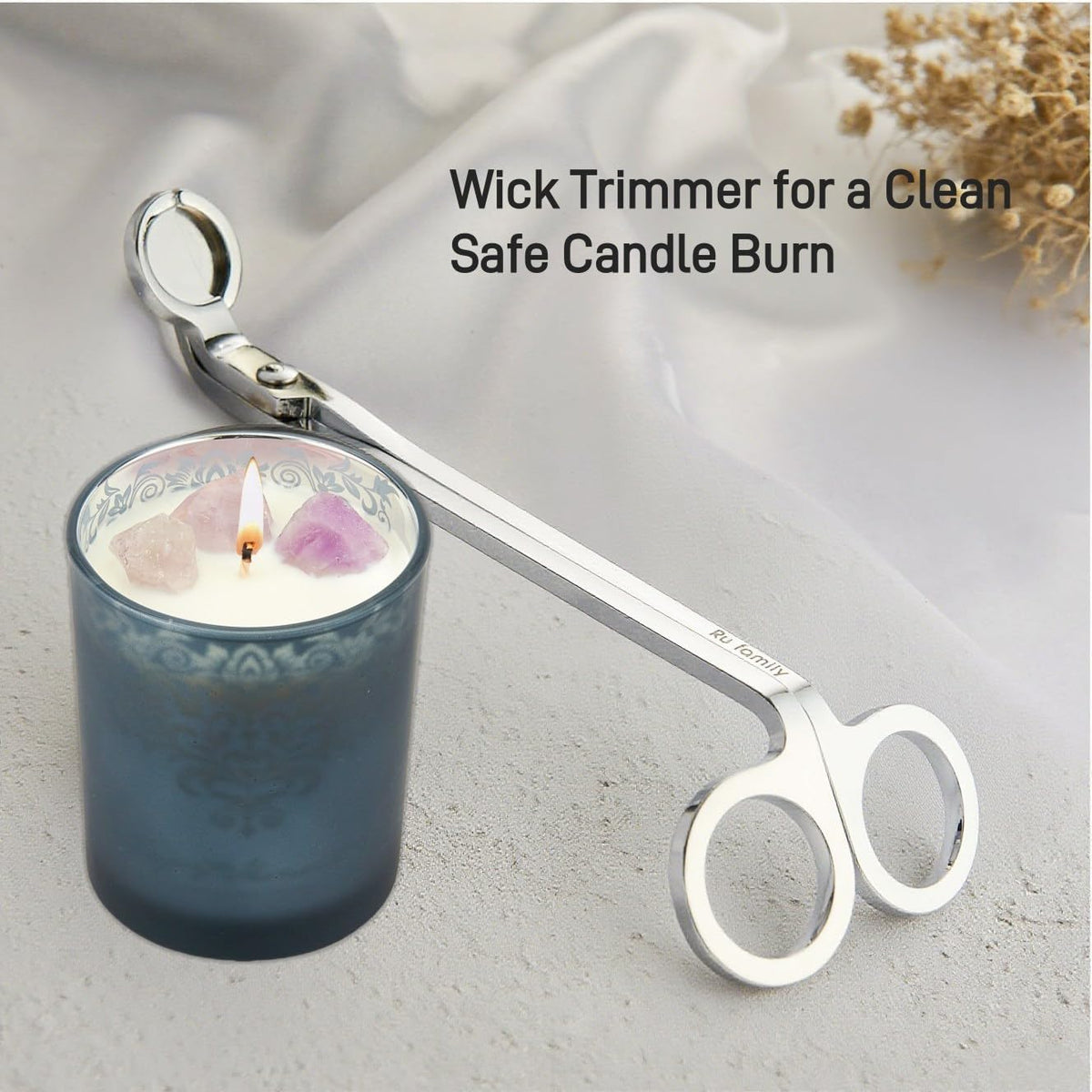 Luxury Scented Candles Gift Set ??3 Crystal Soy & Beeswax Aromatherapy Candle with Snuffer Lid &