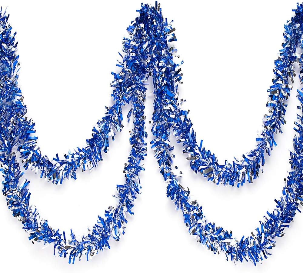 Anderson's Blue & Silver Metallic Tinsel Twist for Trailer Or Golf Cart, 4 inches Wide x 25 ft