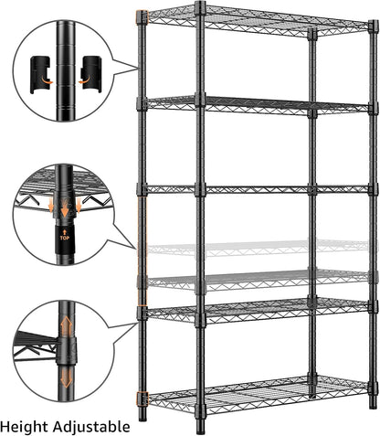 1250 lbs Storage Shelving Utility Shelving Unit 5-Tier Utility Shelving Unit Steel Organizer Wire
