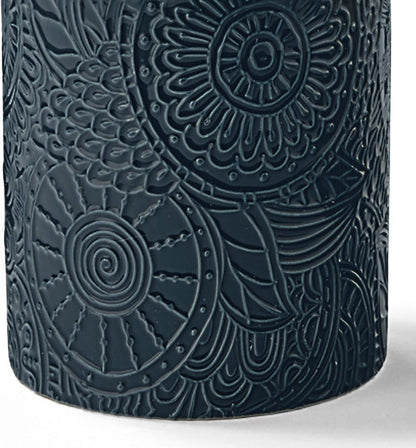 American Atelier Embossed Canister 4-Piece Ceramic Set Jar Container with Wooden Lids for Cookies