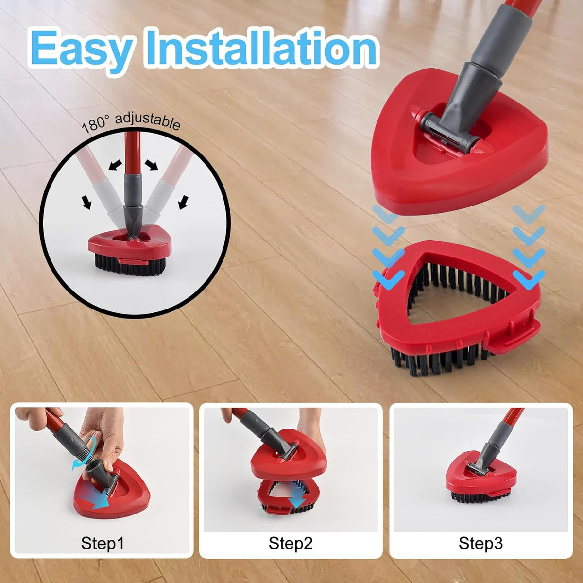 Spin Mop Head,Mop Handle,Base,Brush Compatible with Ocedar RinseClean 2 Tank Spin Mop System,2