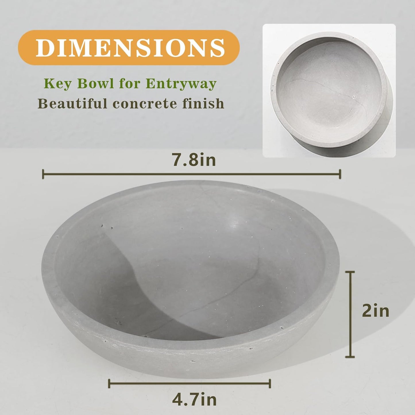 Marble Fruit Bowl for Kitchen Counter - Decorative Serving Bowl with Gray Travertine Design, Modern