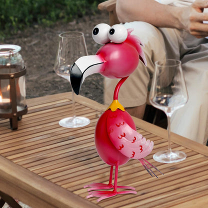 Kircust Flamingo Decor Yard Decorations Outdoor Garden Statue Outside Metal Bird Courtyard Art Pink