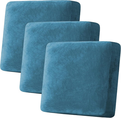 H.VERSAILTEX Velvet Stretch Couch Cushion Cover Plush Cushion Slipcover for Chair Loveseat Sofa