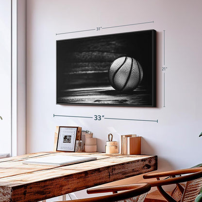 ElephantStock Basketball Wall Art - Horizontal Framed Canvas - 1-Piece Hallway Wall Decor