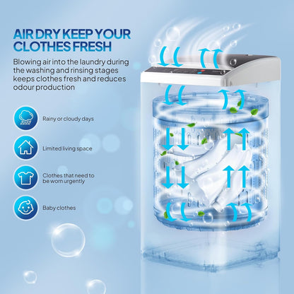 ROVSUN 25LBS Portable Washing Machine, Full-Automatic Electric Laundry Machine with Stainless Steel