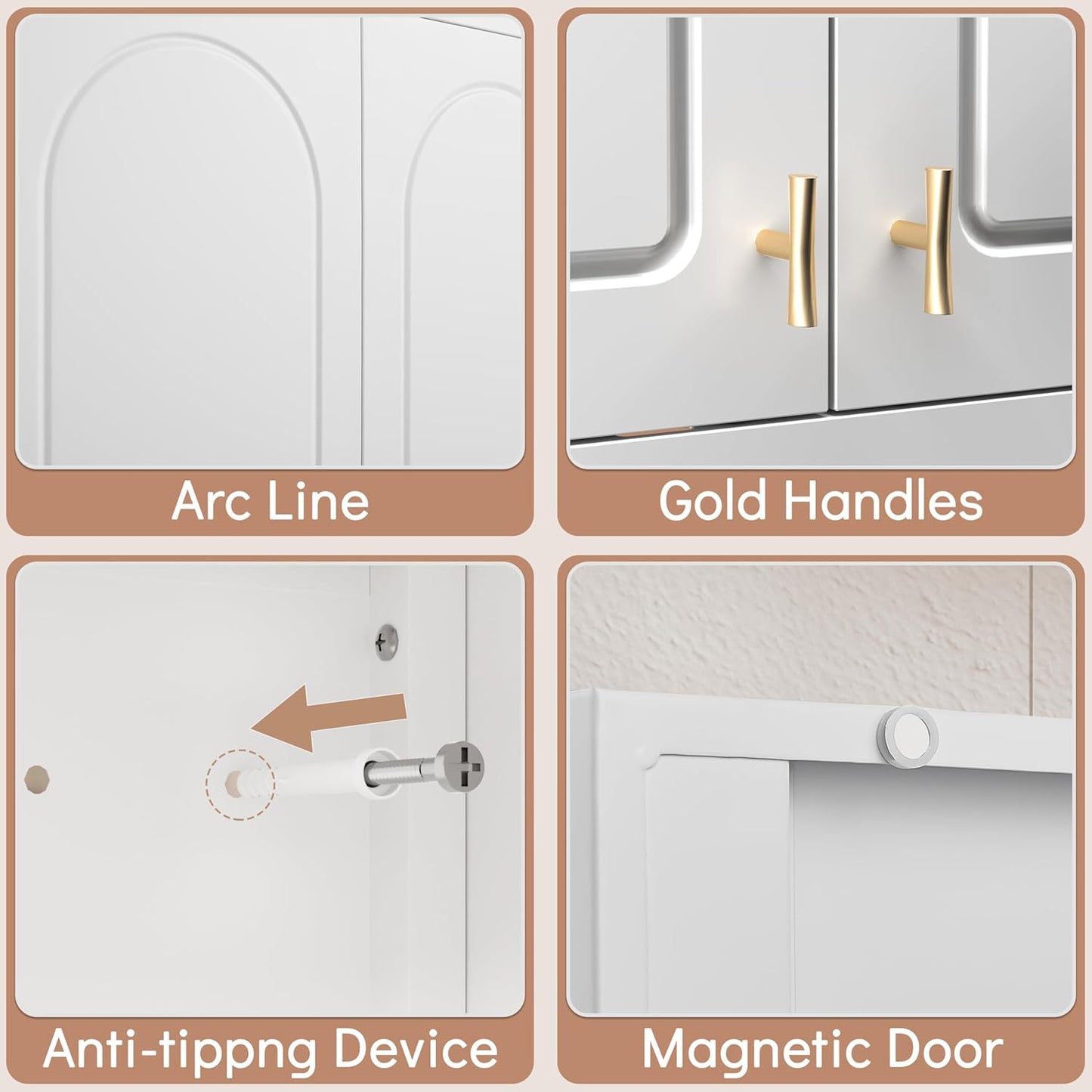 Wall Cabinet with Doors, Small Hanging Cabinet for Kitchen Pantry, Metal Overhead Cabinets for