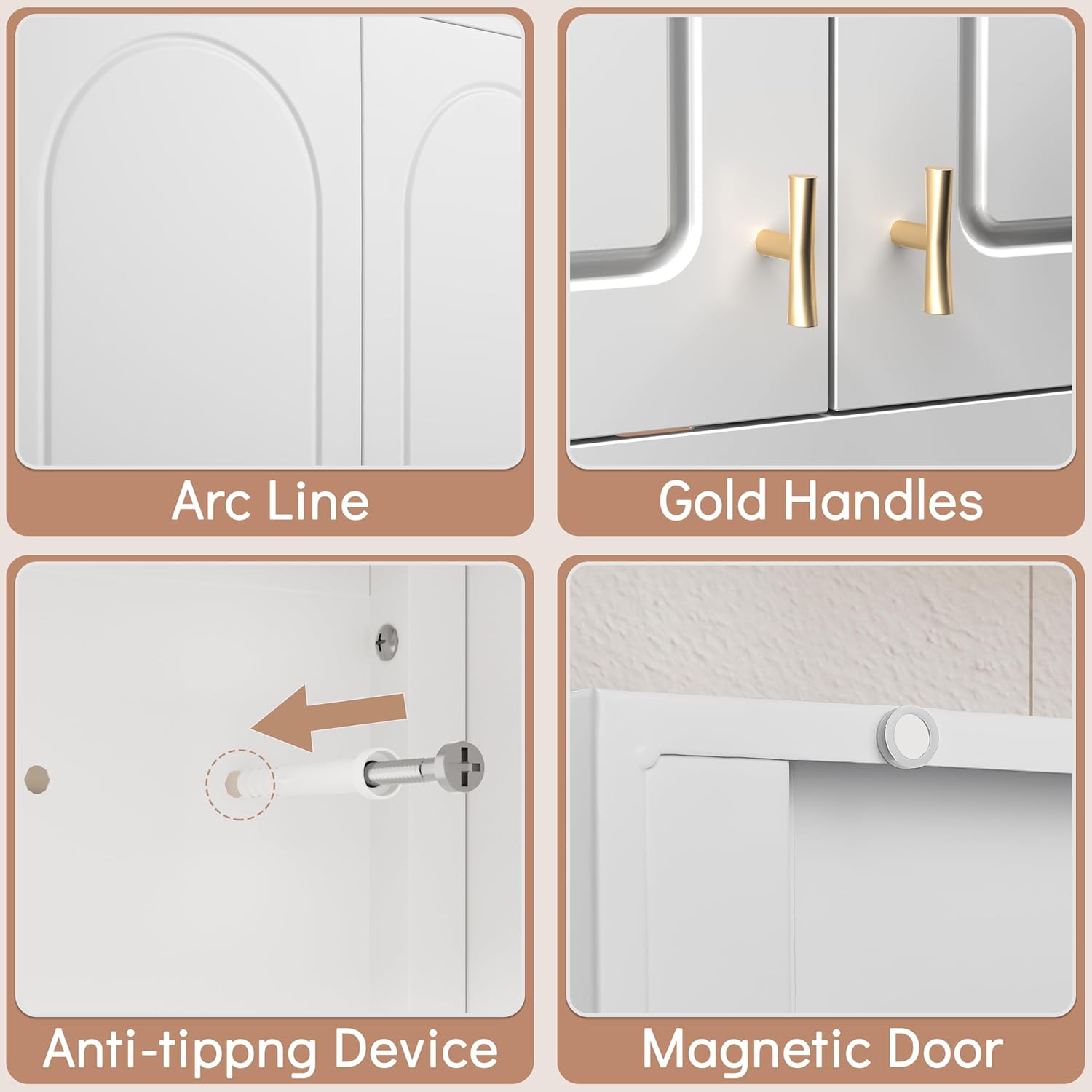 Wall Cabinet with Doors, Small Hanging Cabinet for Kitchen Pantry, Metal Overhead Cabinets for